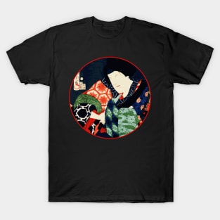 Kabuki Actor As Samurai With Knife #14 T-Shirt